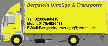 Bergstein Umzüge 3 Träger inkl. LKW 3 Std. für 165 Euro inkl. MwSt.
