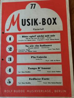 NOTEN 5 Titel ab 1959 guter Zustand KLAVIER und alle TASTEN Gitarre T