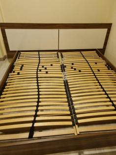 Bett 180x200 Walnuss schwarz mit Lattenrost